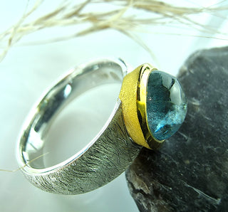 Ring "Klarwasser" mit echtem Aquamarin