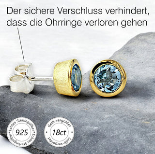 Ohrstecker „Sommerhimmel” mit blauem Topas