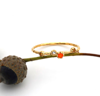 Ring mit Mondstein, Citrin und Carneol