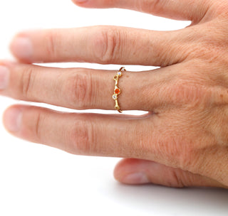 Ring mit Mondstein, Citrin und Carneol