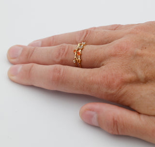 Ring mit Mondstein, Citrin und Carneol