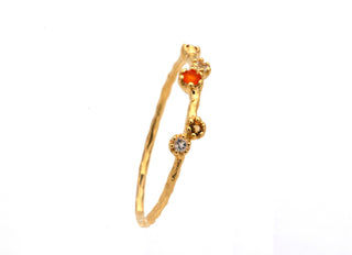 Ring mit Mondstein, Citrin und Carneol