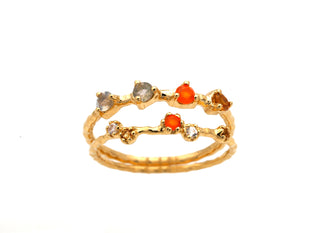 Ring mit Mondstein, Citrin und Carneol