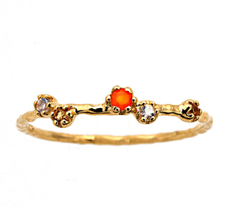 Ring mit Mondstein, Citrin und Carneol