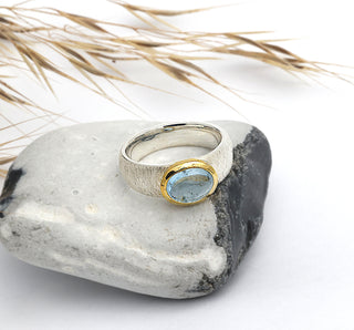 Ring "Klarwasser" mit echtem Aquamarin