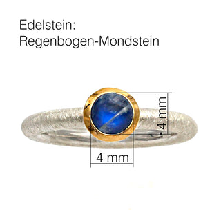 Ring mit einem Regenbogen - Mondstein