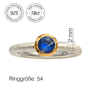 Ring mit einem Regenbogen - Mondstein