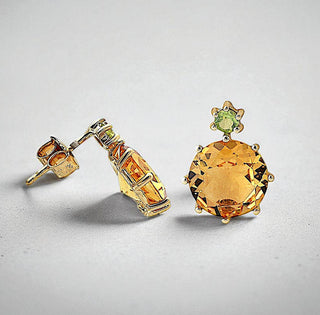 Ohrstecker mit  Citrin und Peridot