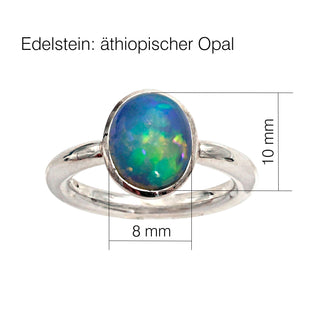 Ring mit blauem Opal aus Äthiopien
