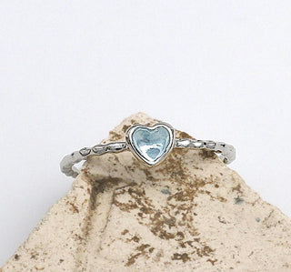 Ring "Herzchen" mit echtem Topas