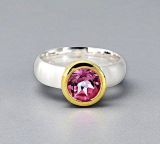 Ring mit echtem Pink Topas