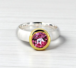 Ring mit echtem Pink Topas