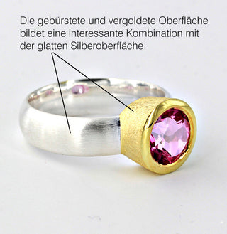 Ring mit echtem Pink Topas