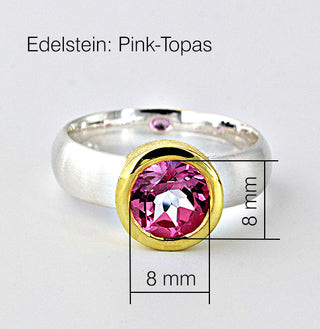 Ring mit echtem Pink Topas