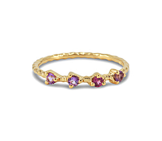 Ring mit Amethyst und Rhodolith