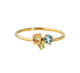 Ring mit Citrin, Topas und Peridot
