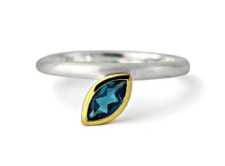 Ring mit echtem London blue Topas