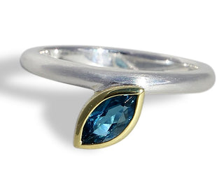 Ring mit echtem London blue Topas