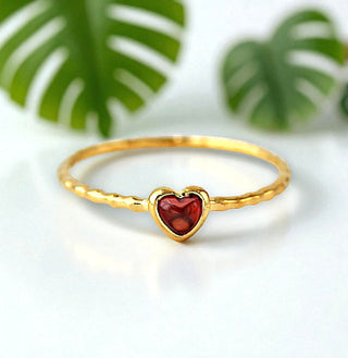 Ring "Herzchen" mit echtem Granat