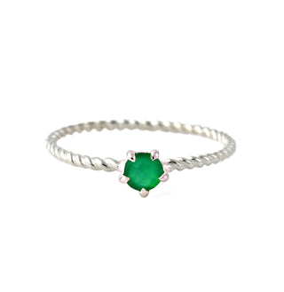 Ring "Seilchen" mit echtem grünen Onyx