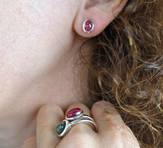 Ohrringe mit echtem rosa Turmalin