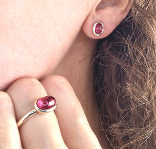 Ohrringe mit echtem rosa Turmalin