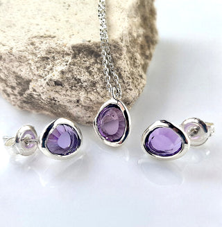 Ohrringe "Feines Funkeln" mit echtem Amethyst