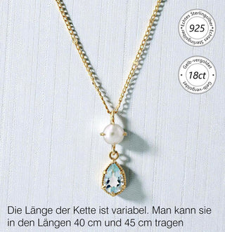 Collier "Duett Perle & Topas"