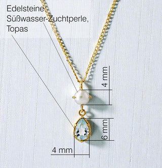 Collier "Duett Perle & Topas"