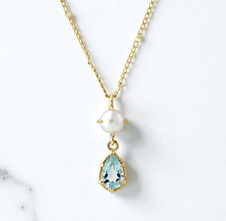 Collier "Duett Perle & Topas"