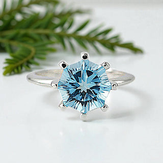 Ring "Blaustern" mit echtem Topas