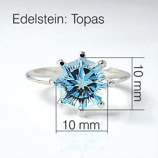 Ring "Blaustern" mit echtem Topas
