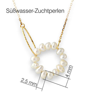 Collier "Perlenkranz", vergoldet