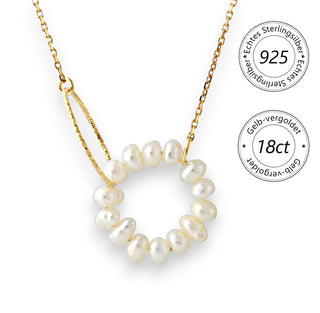 Collier "Perlenkranz", vergoldet