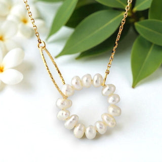 Collier "Perlenkranz", vergoldet