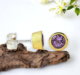 Ohrstecker mit echtem Amethyst