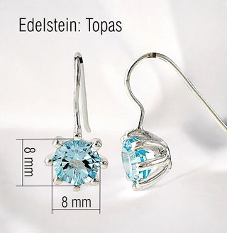 Ohrhänger "Blaustern" mit echtem Topas