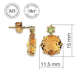 Ohrstecker mit  Citrin und Peridot