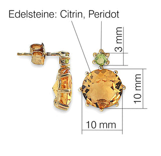 Ohrstecker mit  Citrin und Peridot