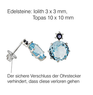 Ohrstecker mit Topas und Iolith