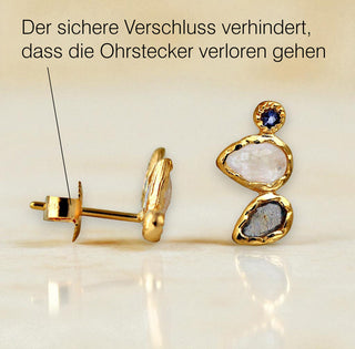 Ohrstecker mit Mondstein, Labradorit und Iolith