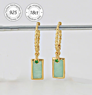 Creolen mit Amazonit und grünem Onyx