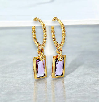 Creolen mit Amethyst und weißem Topas