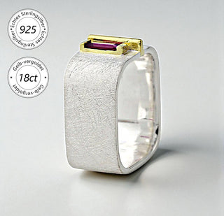 Ring "Geometra Uno" mit Rhodolith