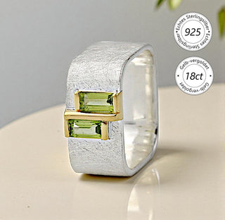 Ring "Geometra Duo" mit Peridot