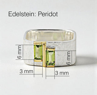 Ring "Geometra Duo" mit Peridot