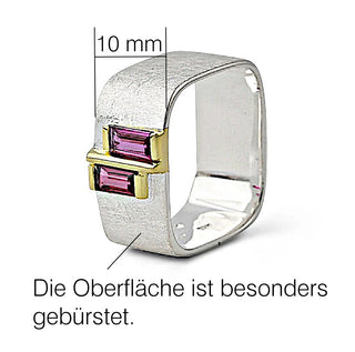 Ring "Geometra Duo" mit Rhodolith