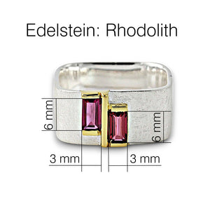 Ring "Geometra Duo" mit Rhodolith