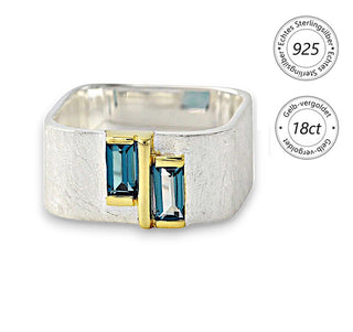 Ring "Geometra Duo" mit London Topas