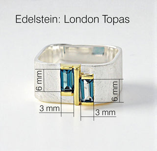 Ring "Geometra Duo" mit London Topas